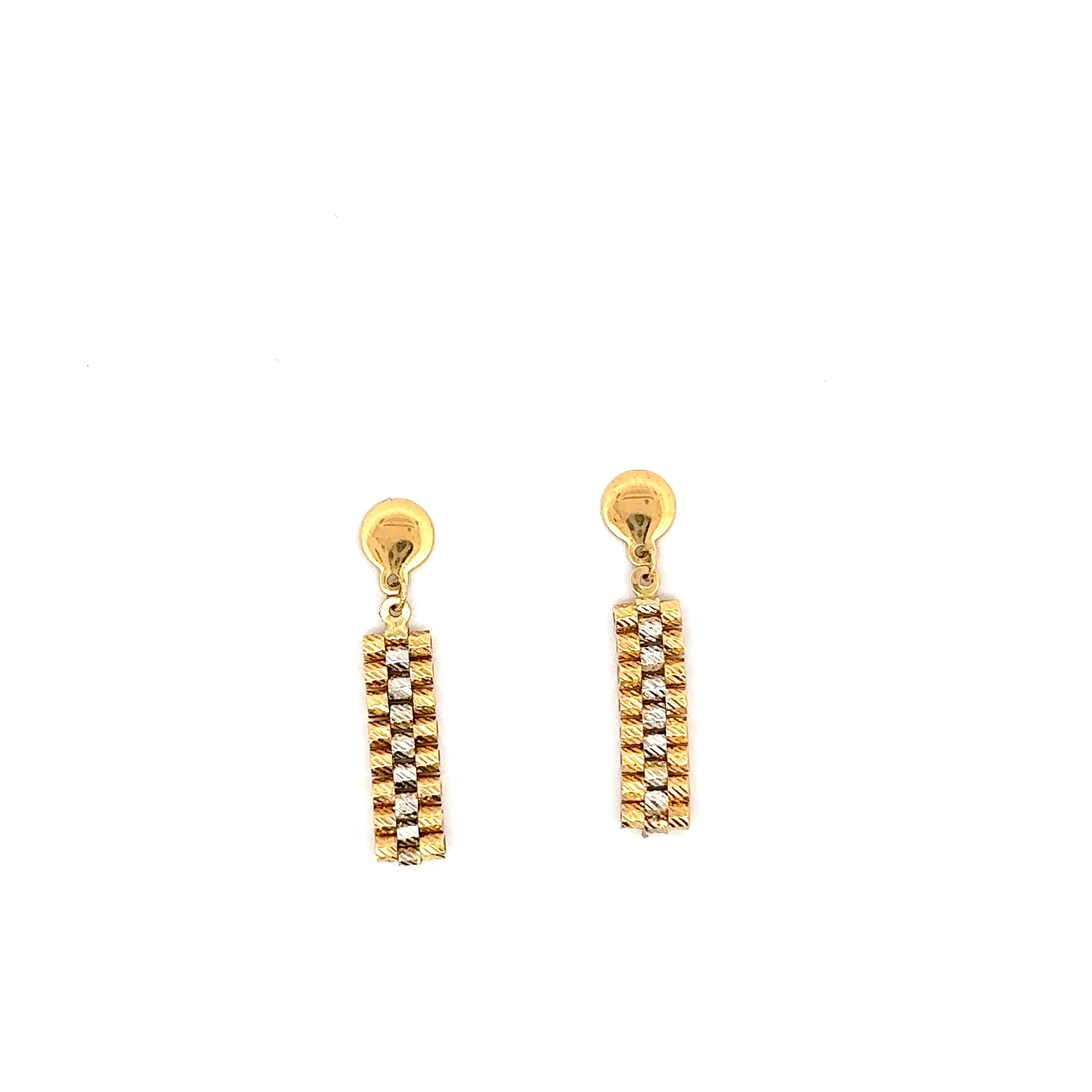 Elegant Yellow Gold Dangle Earrings