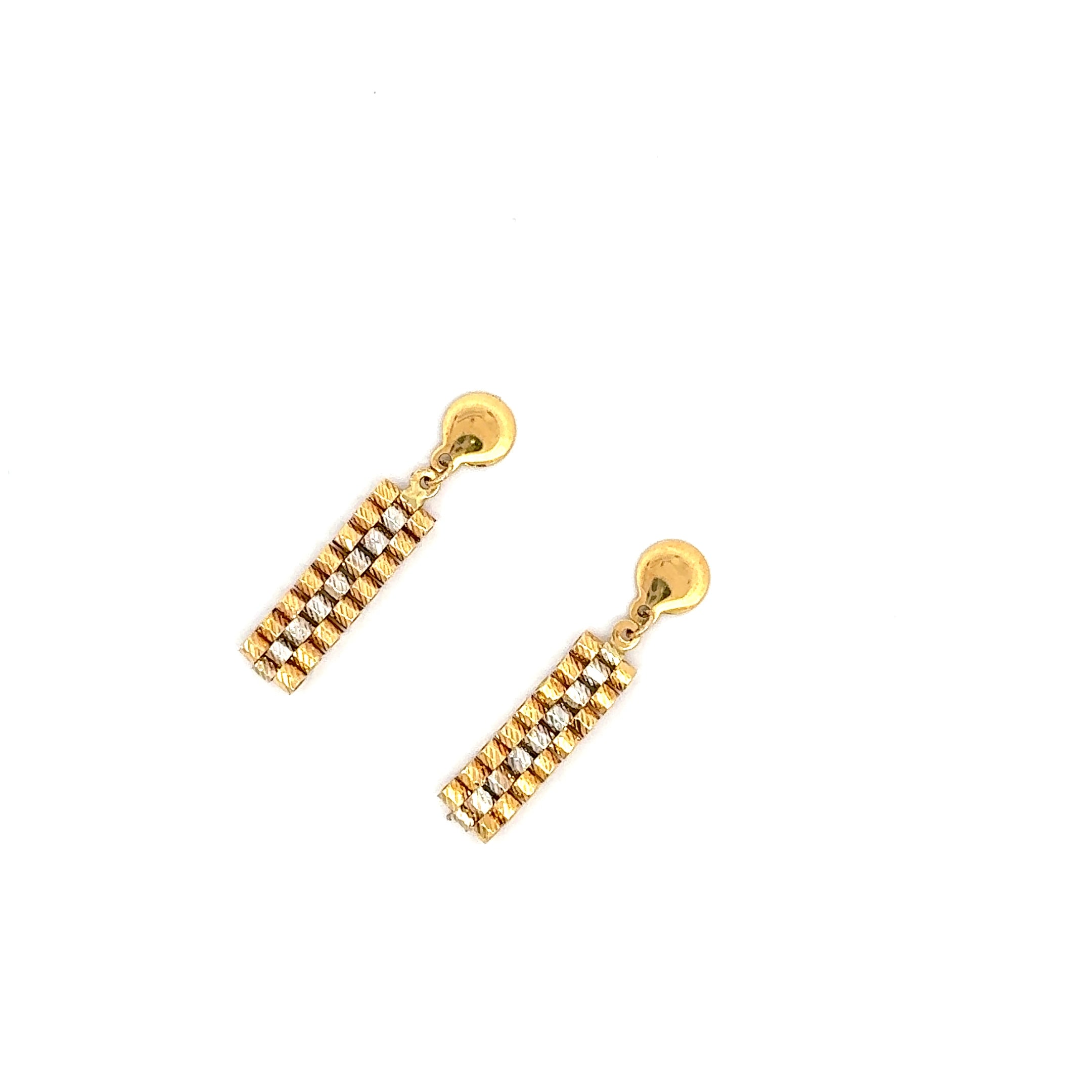 Elegant Yellow Gold Dangle Earrings