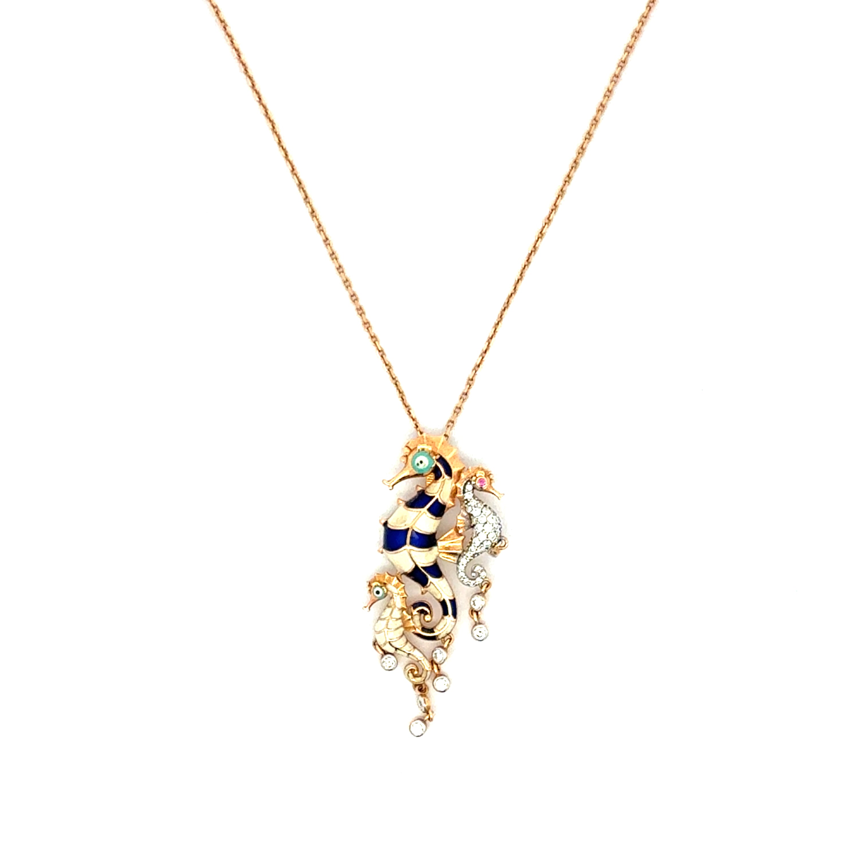 Rose Gold Seahorse Charm Necklace