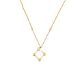 Rose Gold Chain Necklace with Diamond-Accented Rhombus Pendant