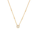 Rose Gold Diamond Circle Pendant Necklace