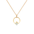 Rose Gold Charm Necklace with Pear Diamond Pendant
