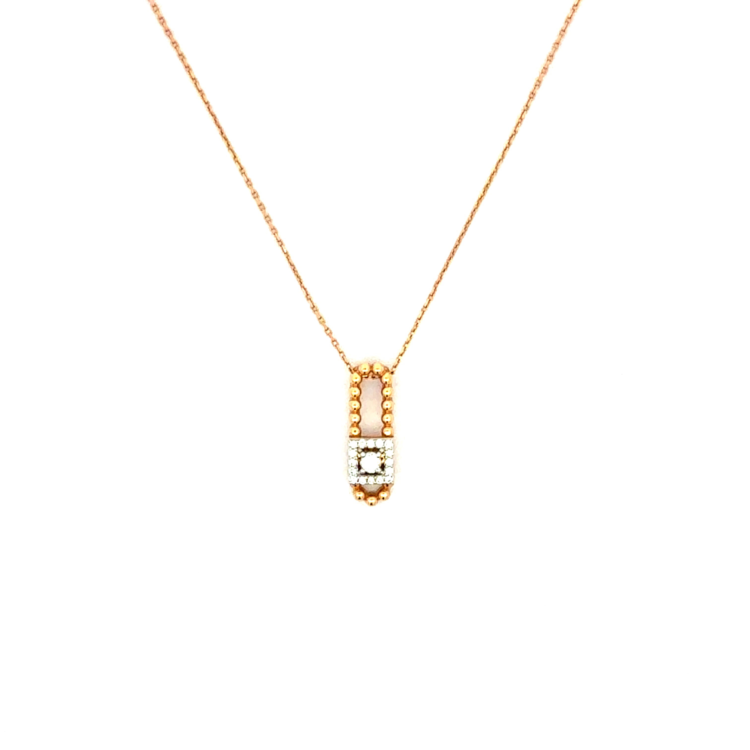 Rose Gold Diamond Charm Necklace