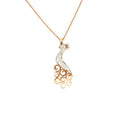 Rose Gold Diamond Peacock Charm Necklace