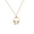 Rose Gold Charm Necklace with Brilliant Cut Diamonds