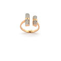 Rose Gold Open Shank Ring with Round Brilliant Cut Diamonds