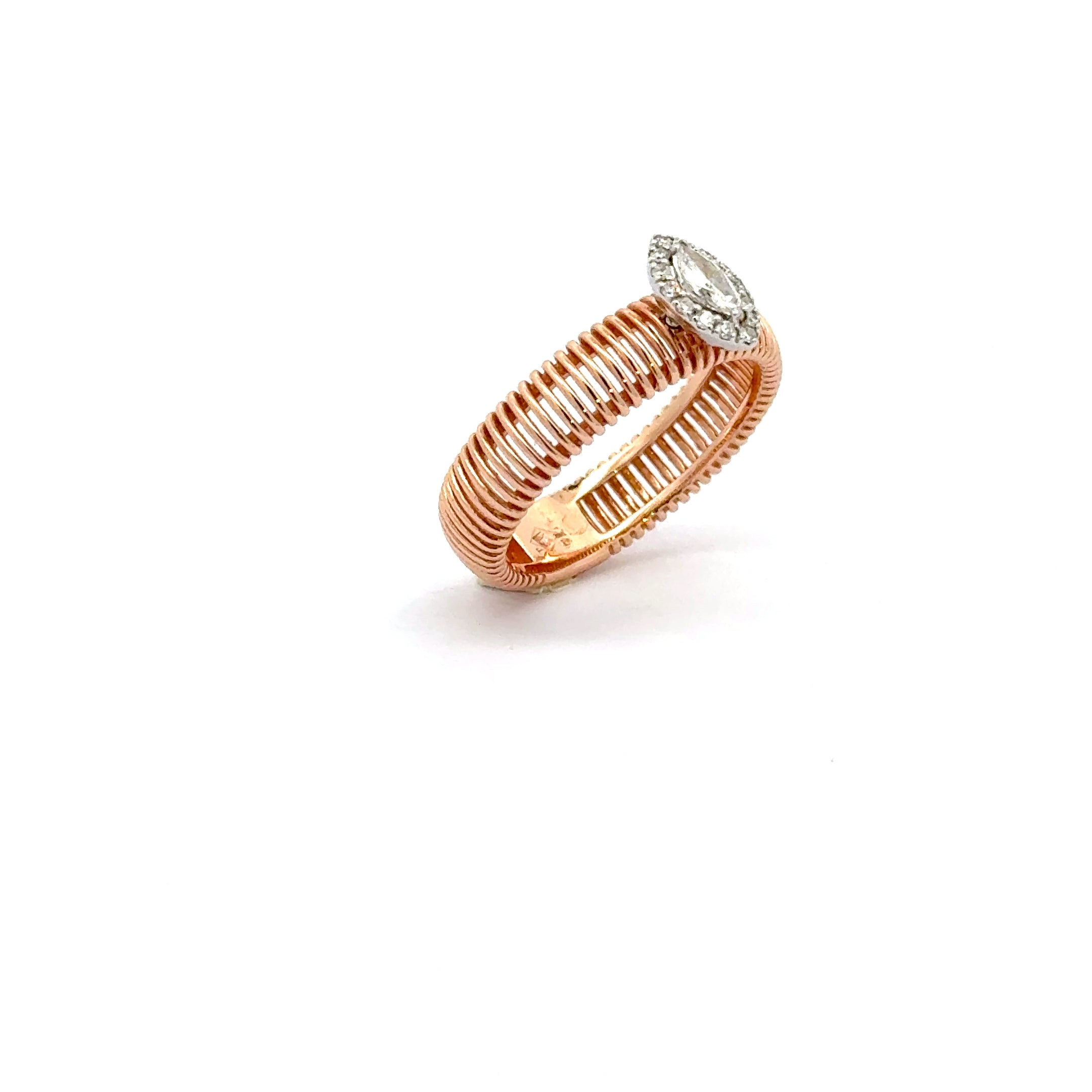 Rose Gold Multistone Ring with Marquise Cut Diamond