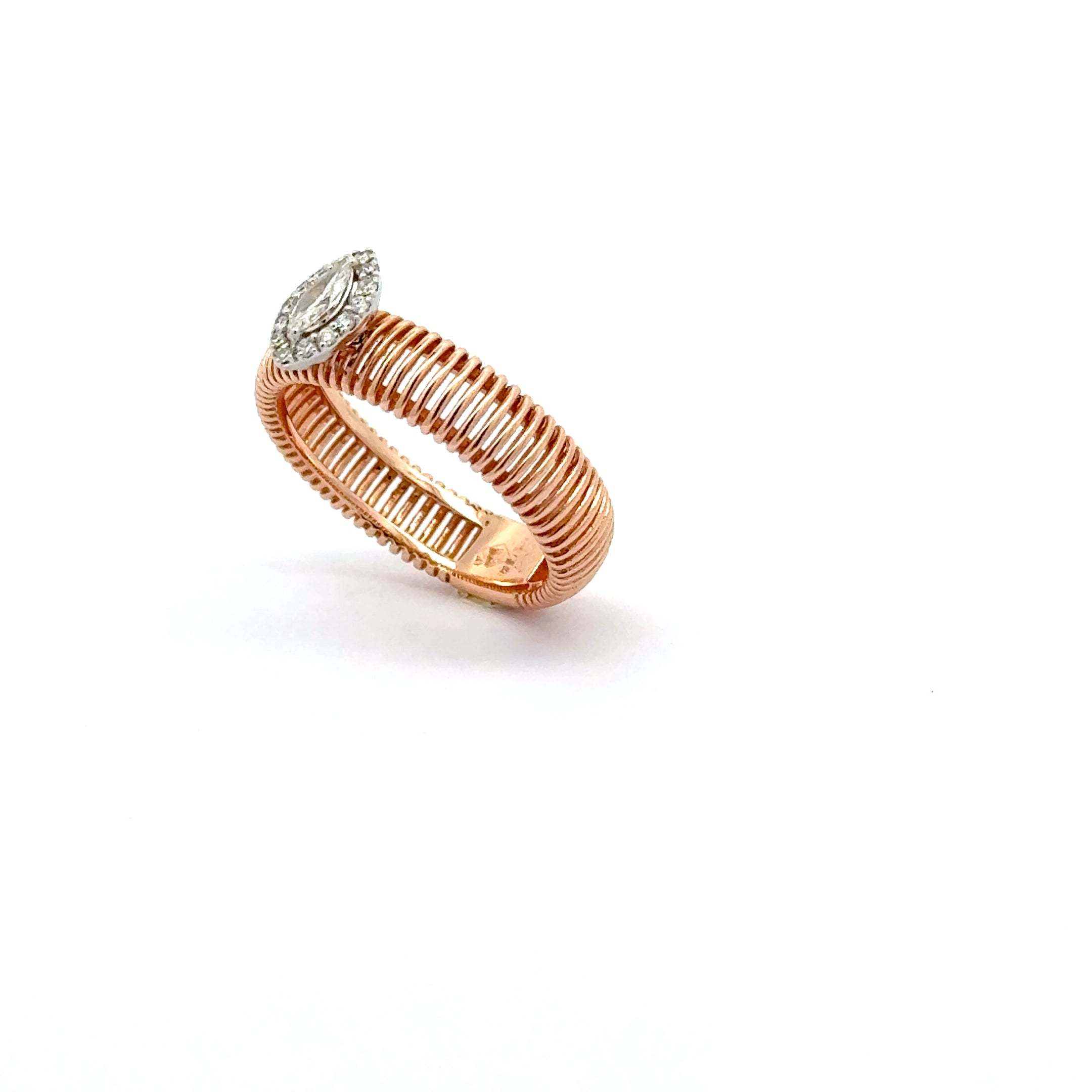 Rose Gold Multistone Ring with Marquise Cut Diamond