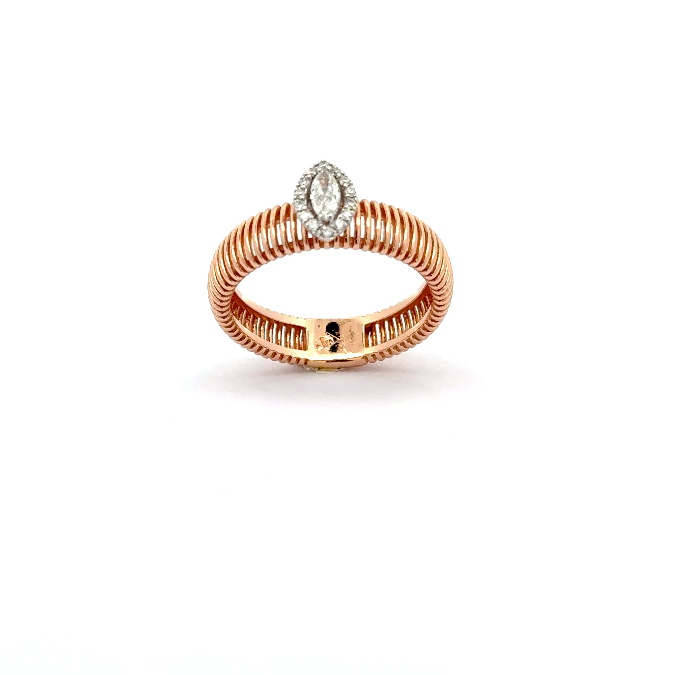 Rose Gold Multistone Ring with Marquise Cut Diamond