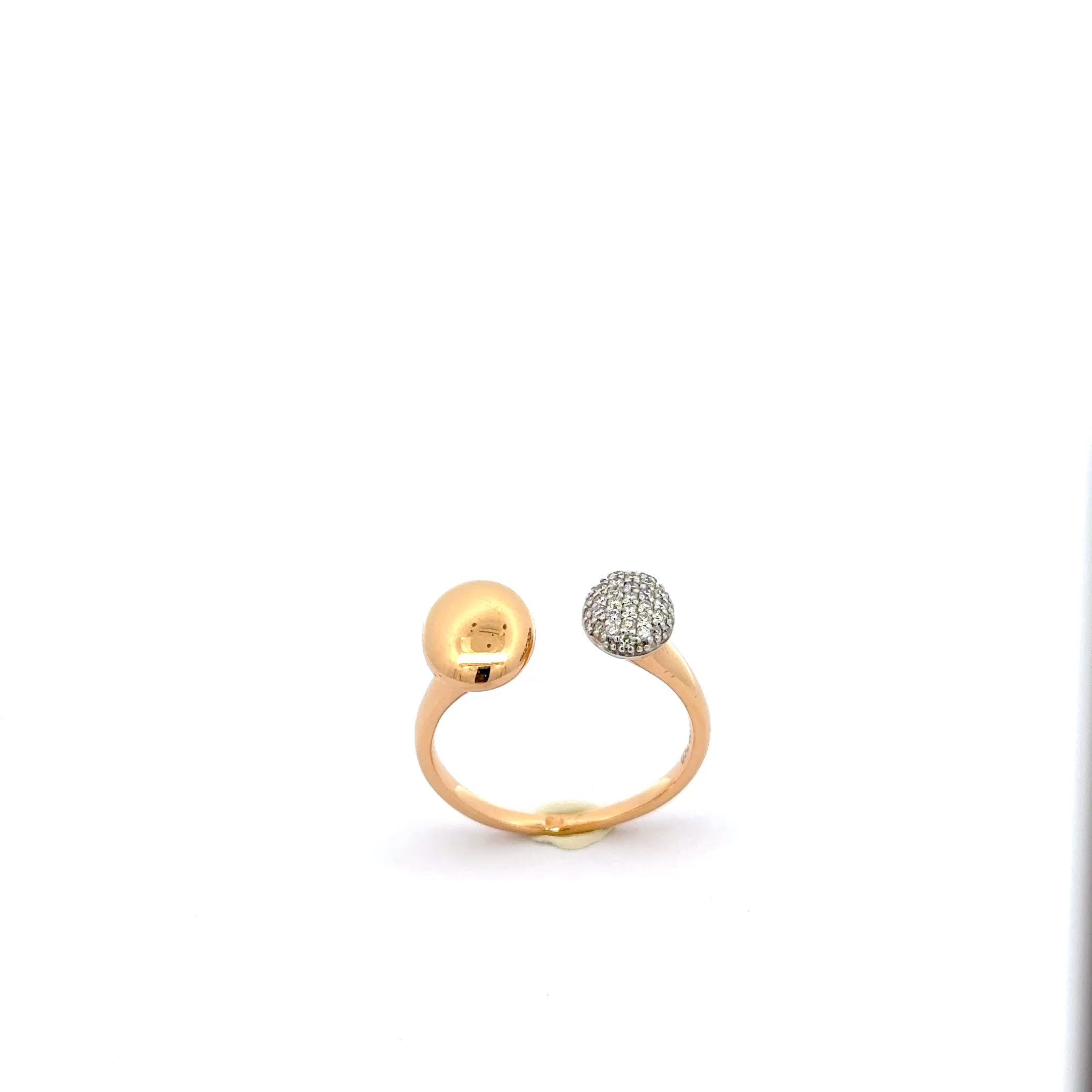 Rose Gold Open-Shank Band Ring with Diamond Accents