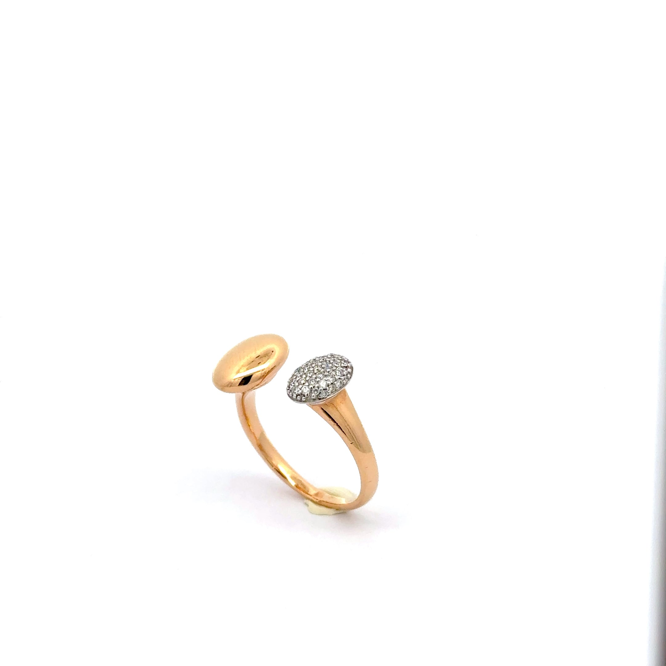 Rose Gold Open-Shank Band Ring with Diamond Accents