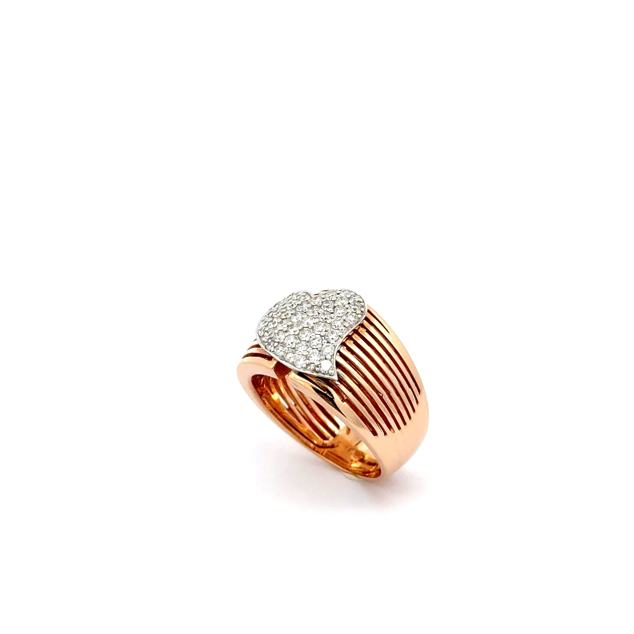 Rose Gold Ring with Brilliant Cut Heart Shaped Diamond