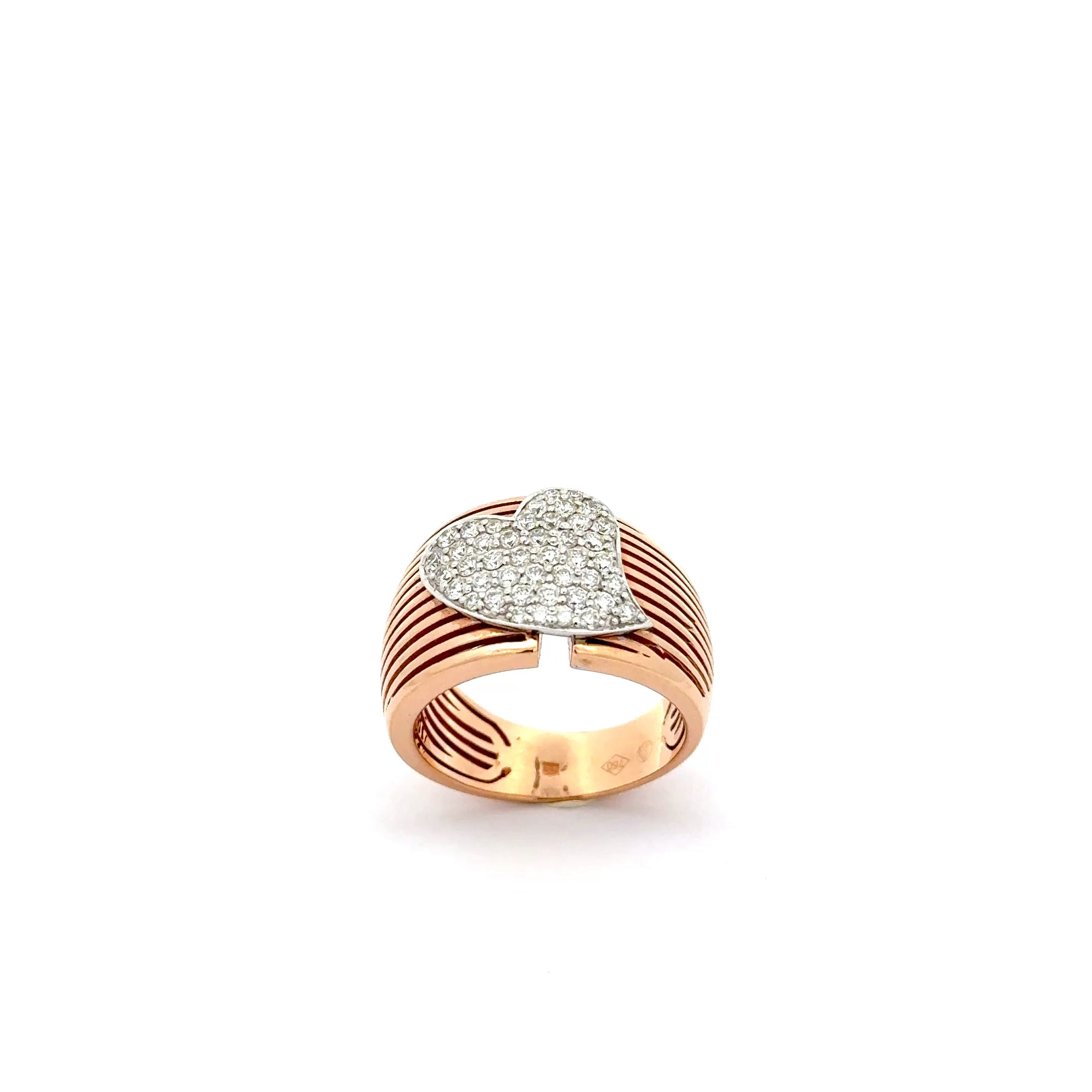 Rose Gold Ring with Brilliant Cut Heart Shaped Diamond