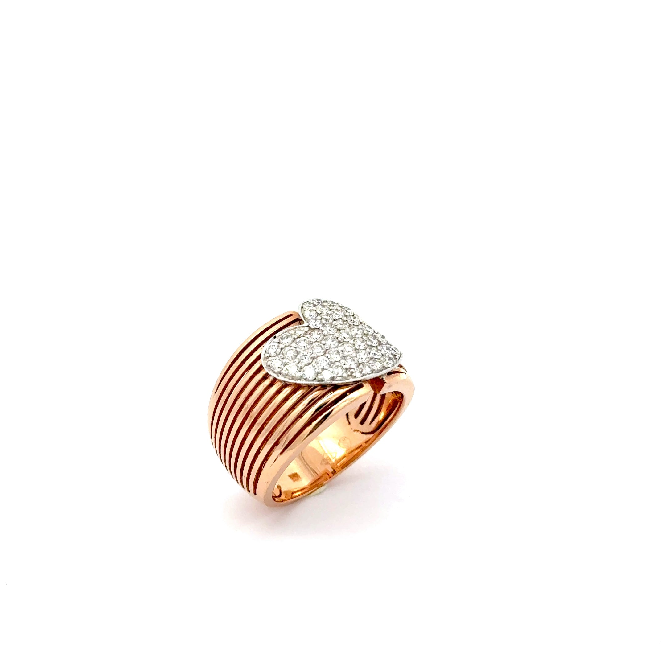 Rose Gold Ring with Brilliant Cut Heart Shaped Diamond