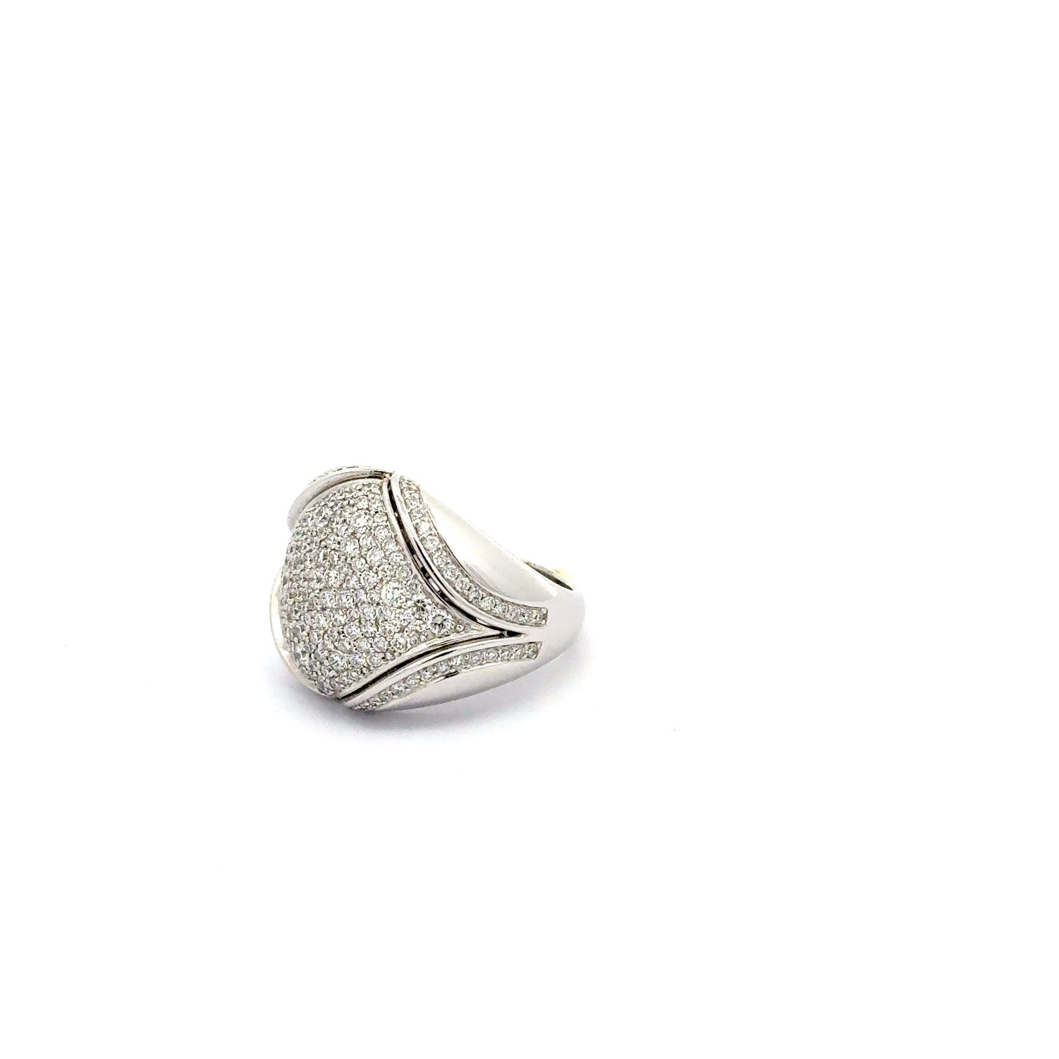 Diamond-Encrusted White Gold Cocktail Ring