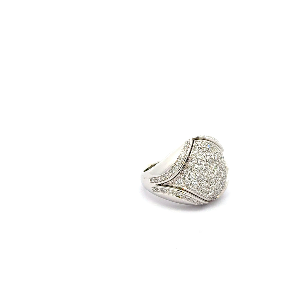 Diamond-Encrusted White Gold Cocktail Ring