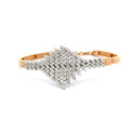 Rose Gold Bangle Bracelet with Round Brilliant Cut Diamonds