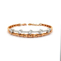 Rose Gold Chain Bracelet with Emerald Cut Diamond Accents
