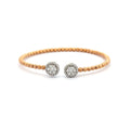 Rose Gold Bangle with Round Brilliant Diamond Clustersd