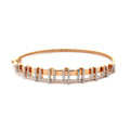 Rose Gold Bangle with Round Brilliant Cut Diamonds