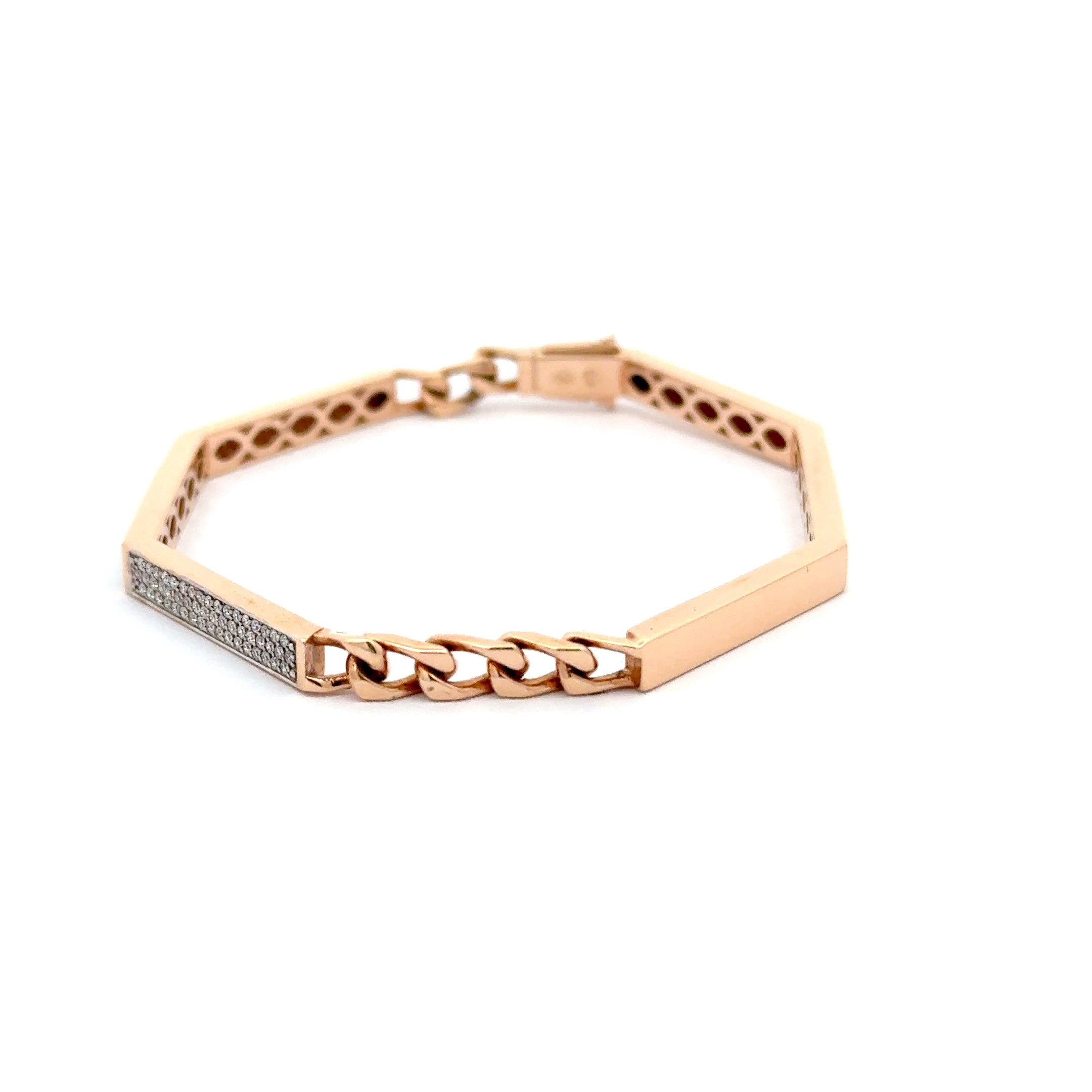Rose Gold Bangle with Round Brilliant Cut Diamonds