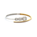 Two-Tone Gold Bangle with Square Cut Diamond Clusters