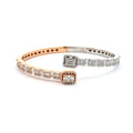 Rose Gold Bangle with Baguette-Cut Diamond Accents