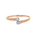 Rose Gold Chain Bracelet with Oval Cut Diamonds