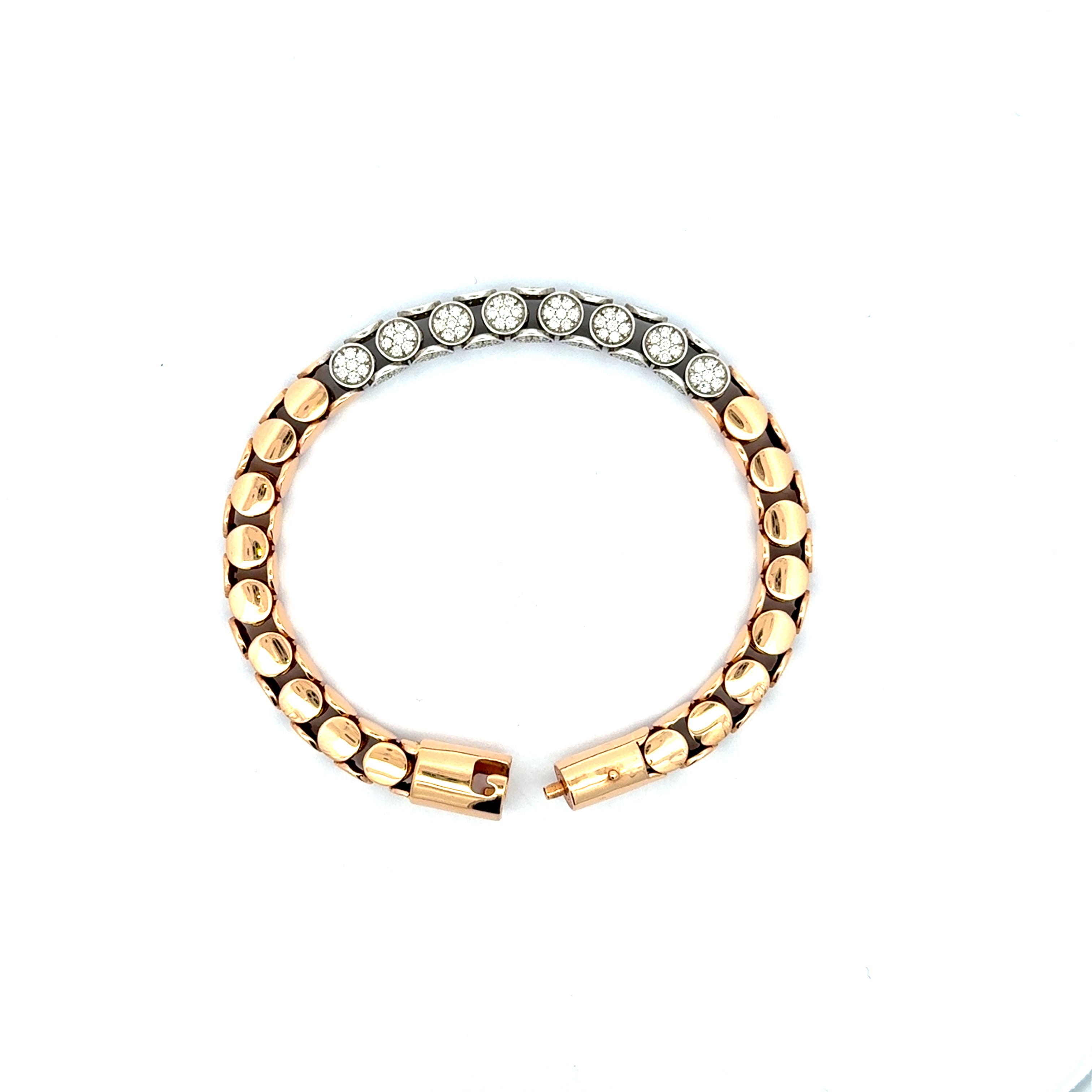 Rose Gold Chain Bracelet with Diamond Accents
