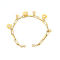 Heart Charm Link Bracelet in 18k Yellow Gold