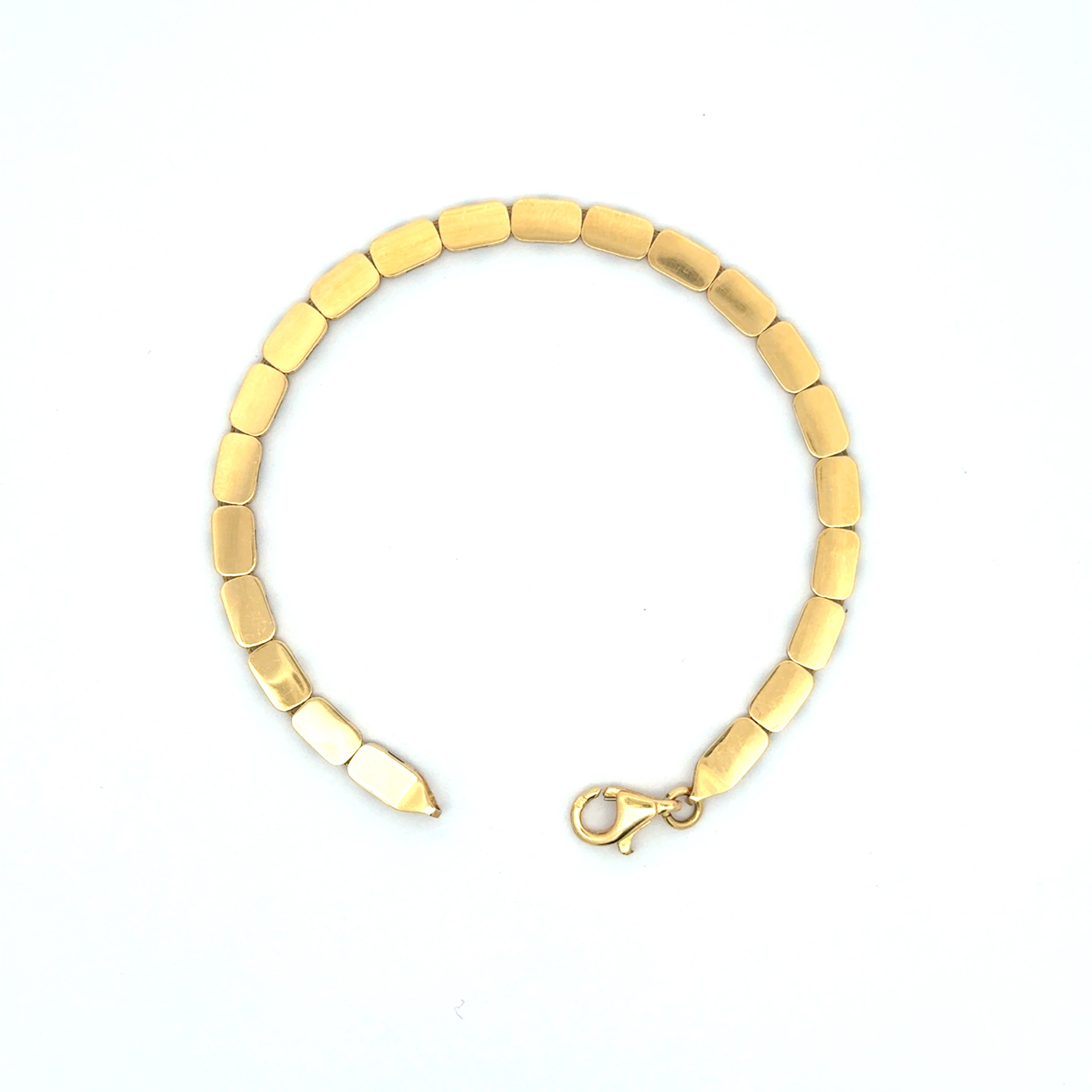 Yellow Gold Rectangular Link Chain Bracelet