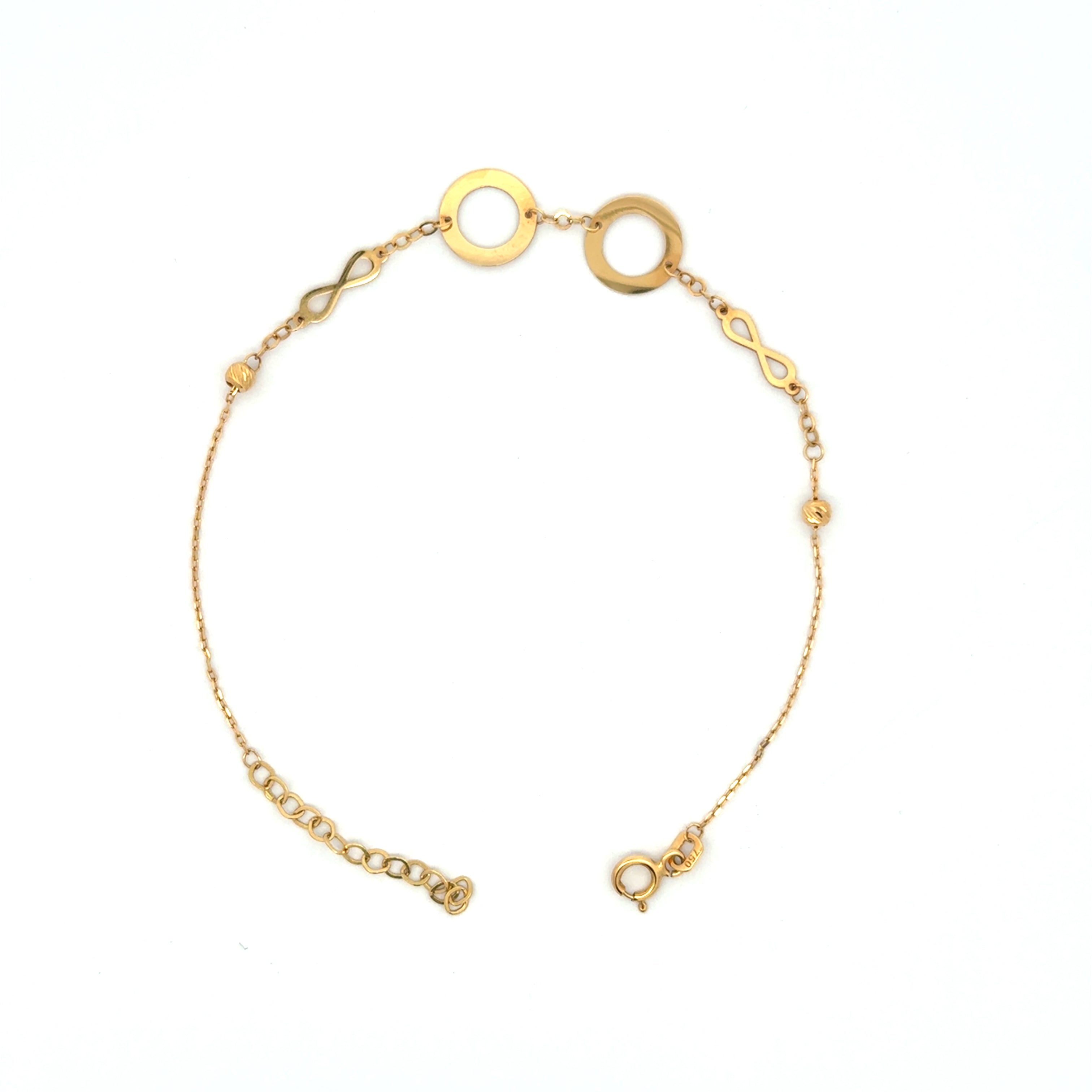 Delicate Yellow Gold Infinity Chain Bracelet
