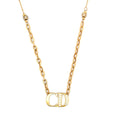 Yellow Gold 'CD' Charm Necklace