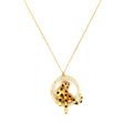 Yellow Gold Charm Necklace oAccented Panther Motif