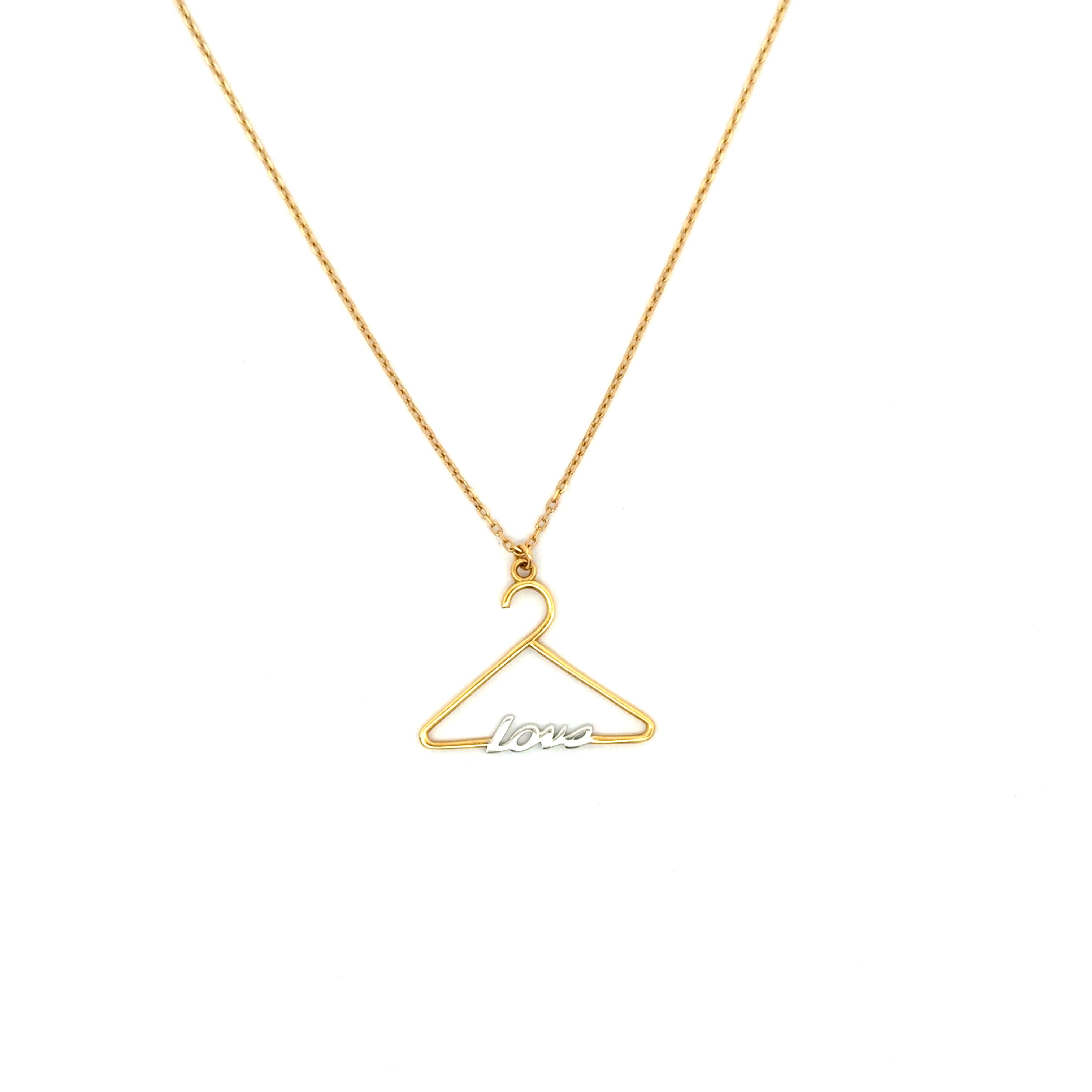 Hanger Pendant Charm Necklace in Yellow Gold