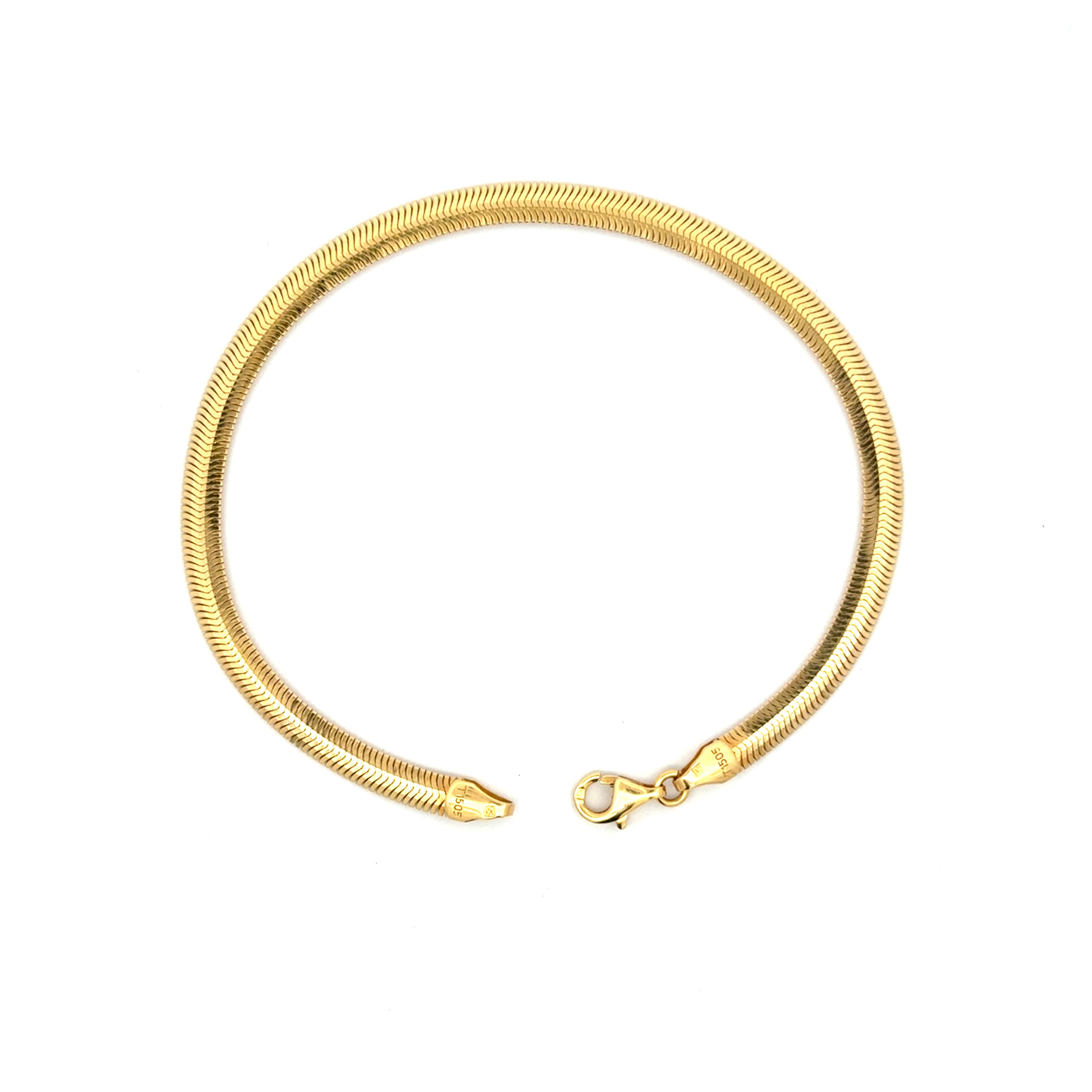 Elegant Yellow Gold Herringbone Chain Bracelet