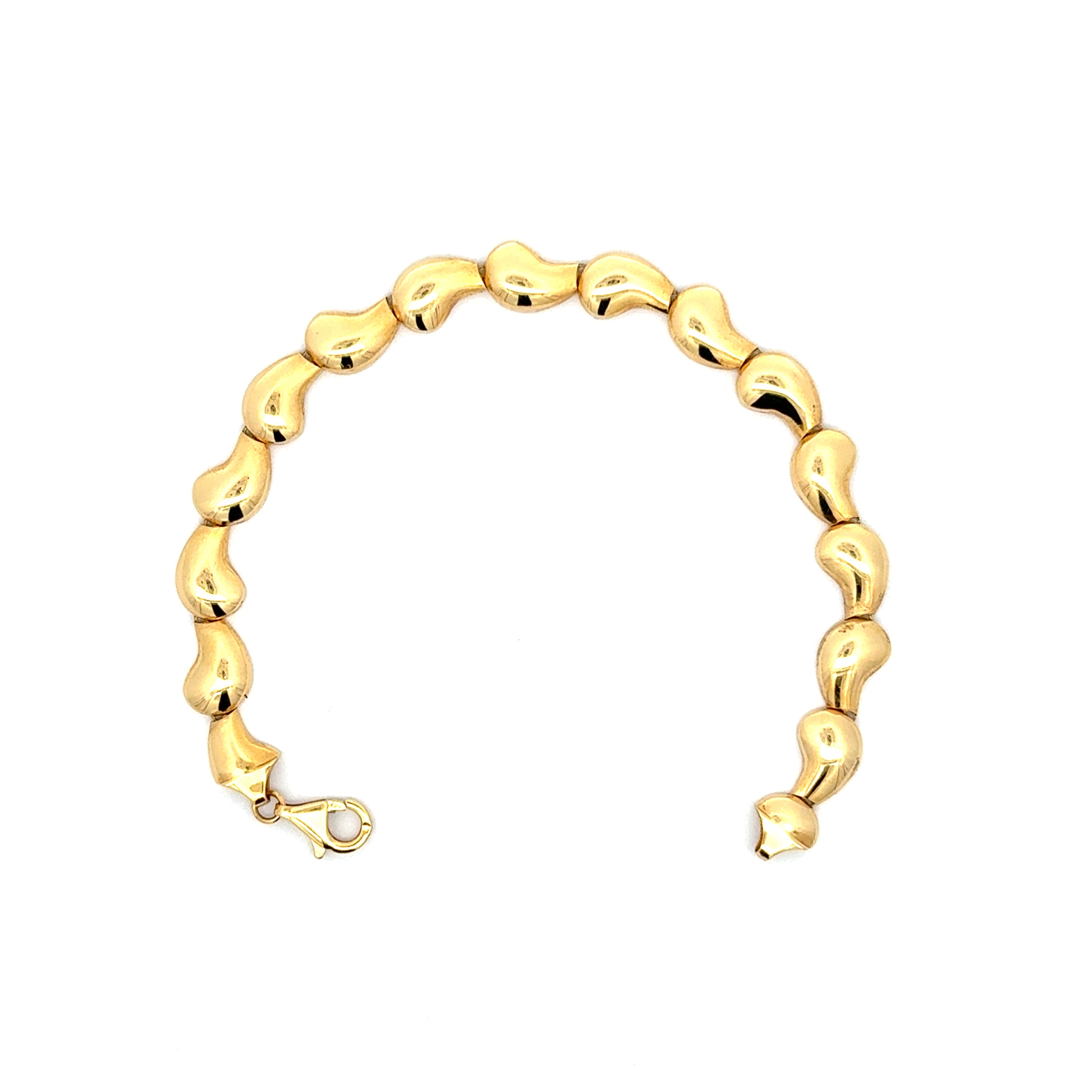 Sculptural Bean Link 18K Yellow Gold Chain Bracelet