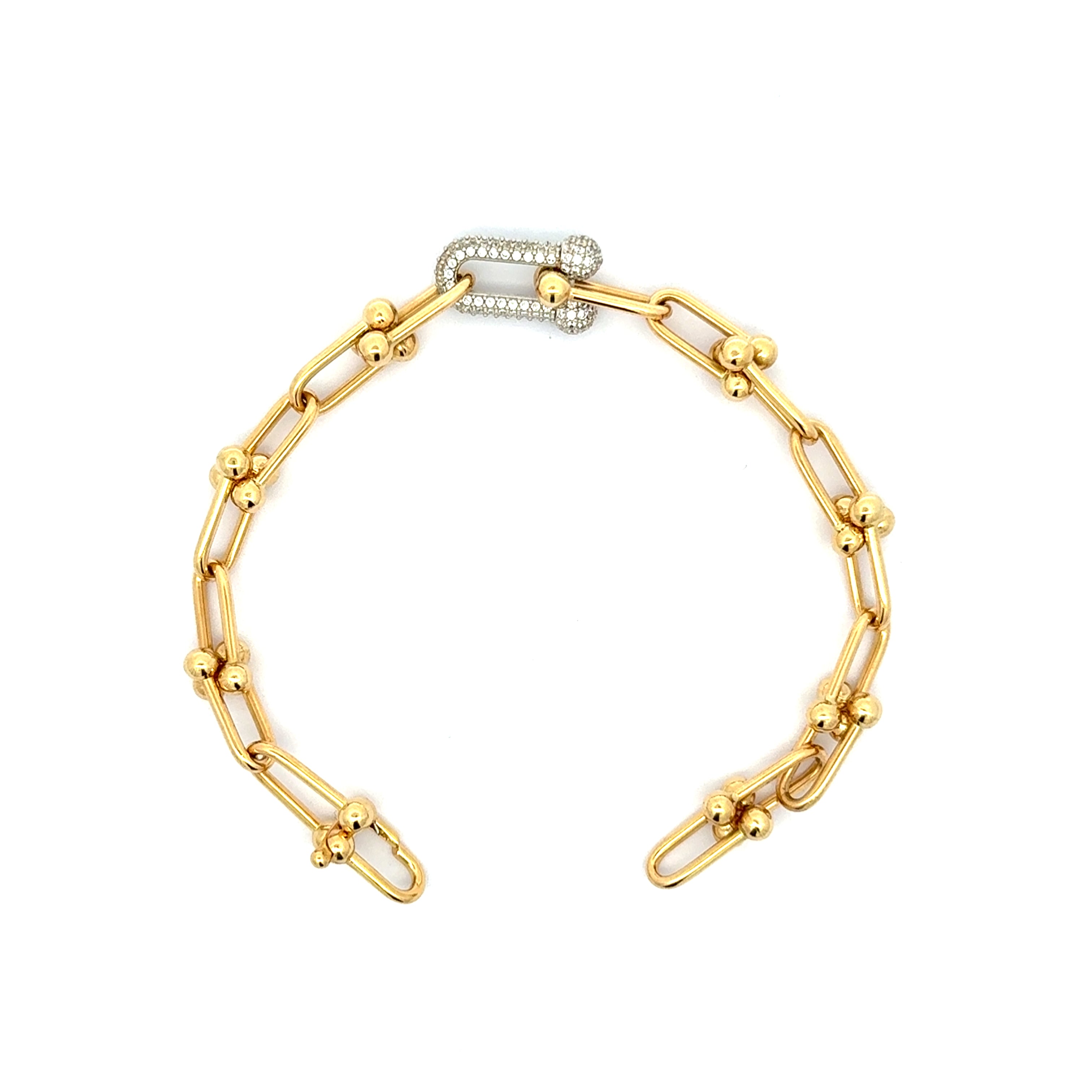 Clasp Yellow Gold Chain Bracelet