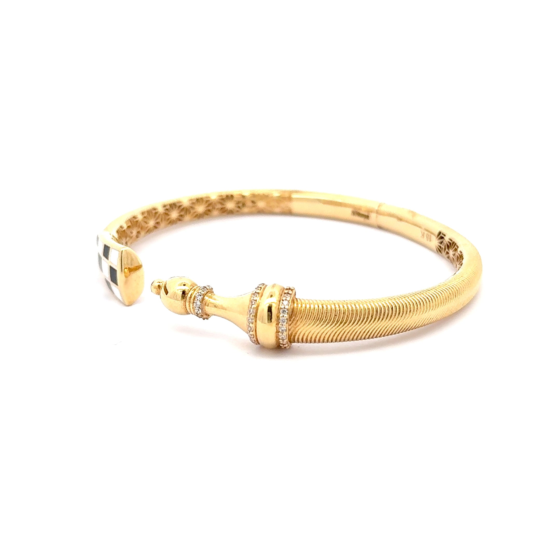 Yellow Gold Chessboard Bangle