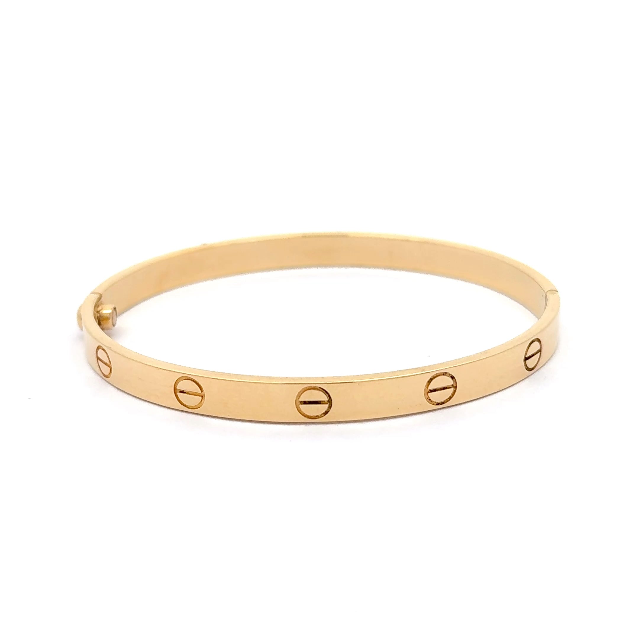 Yellow Gold Bangle Bracelet with Engraved Motifs