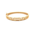 Geometric Design Yellow Gold Bangle