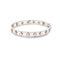 Floral Motif White Gold Bangle
