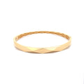 Geometric Faceted Yellow Gold Bangle