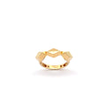 Geometric Faceted Yellow Gold Band Ring