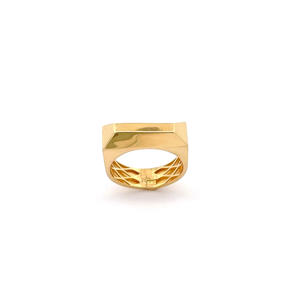 Solid Yellow Gold Modern Signet Ring