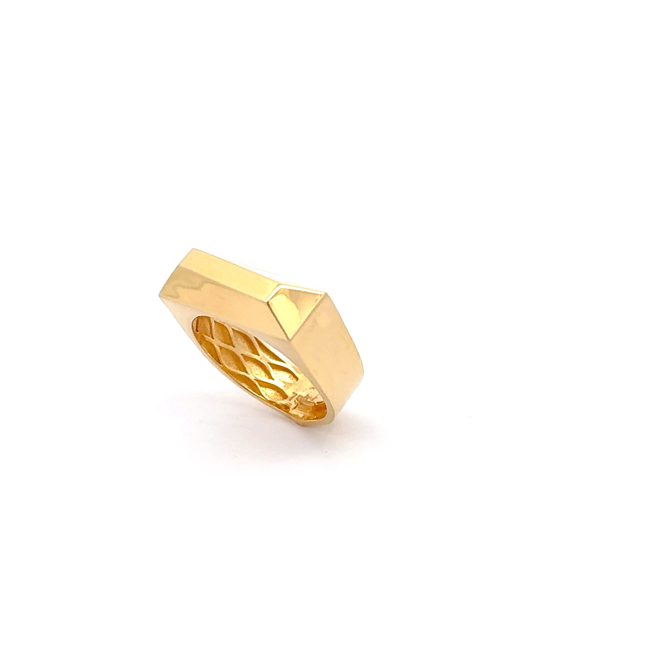 Solid Yellow Gold Modern Signet Ring
