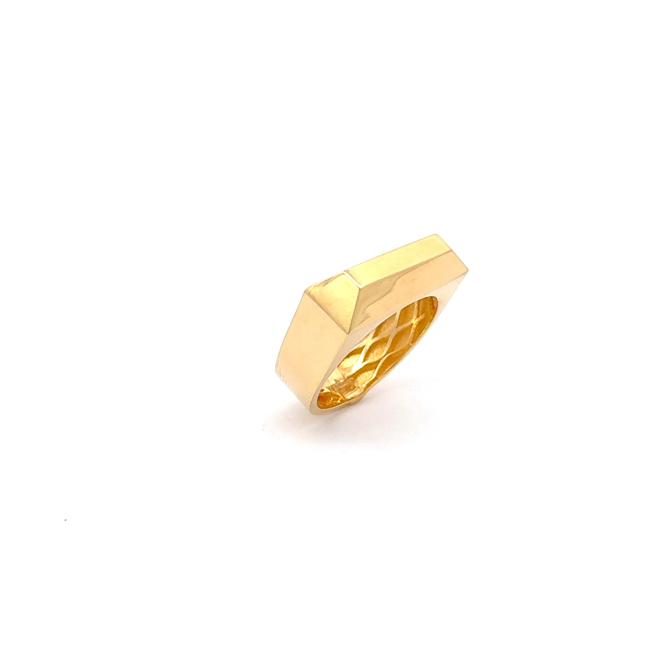 Solid Yellow Gold Modern Signet Ring