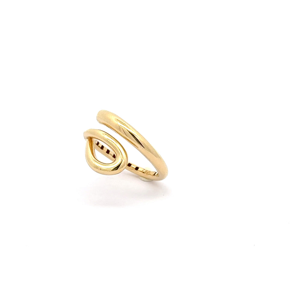 Sculptural Yellow Gold Coil Band Ring with Inscribed Detail