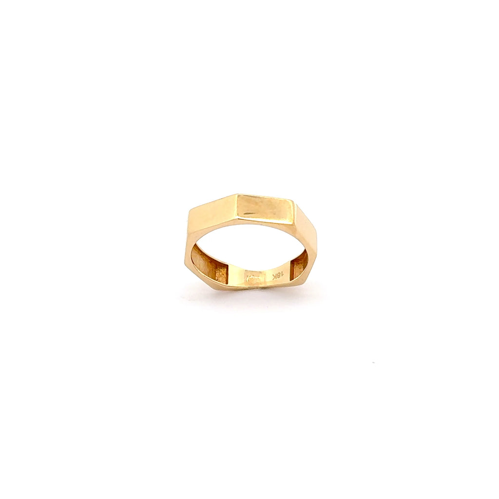 18K Yellow Gold Minimalist Signet Ring