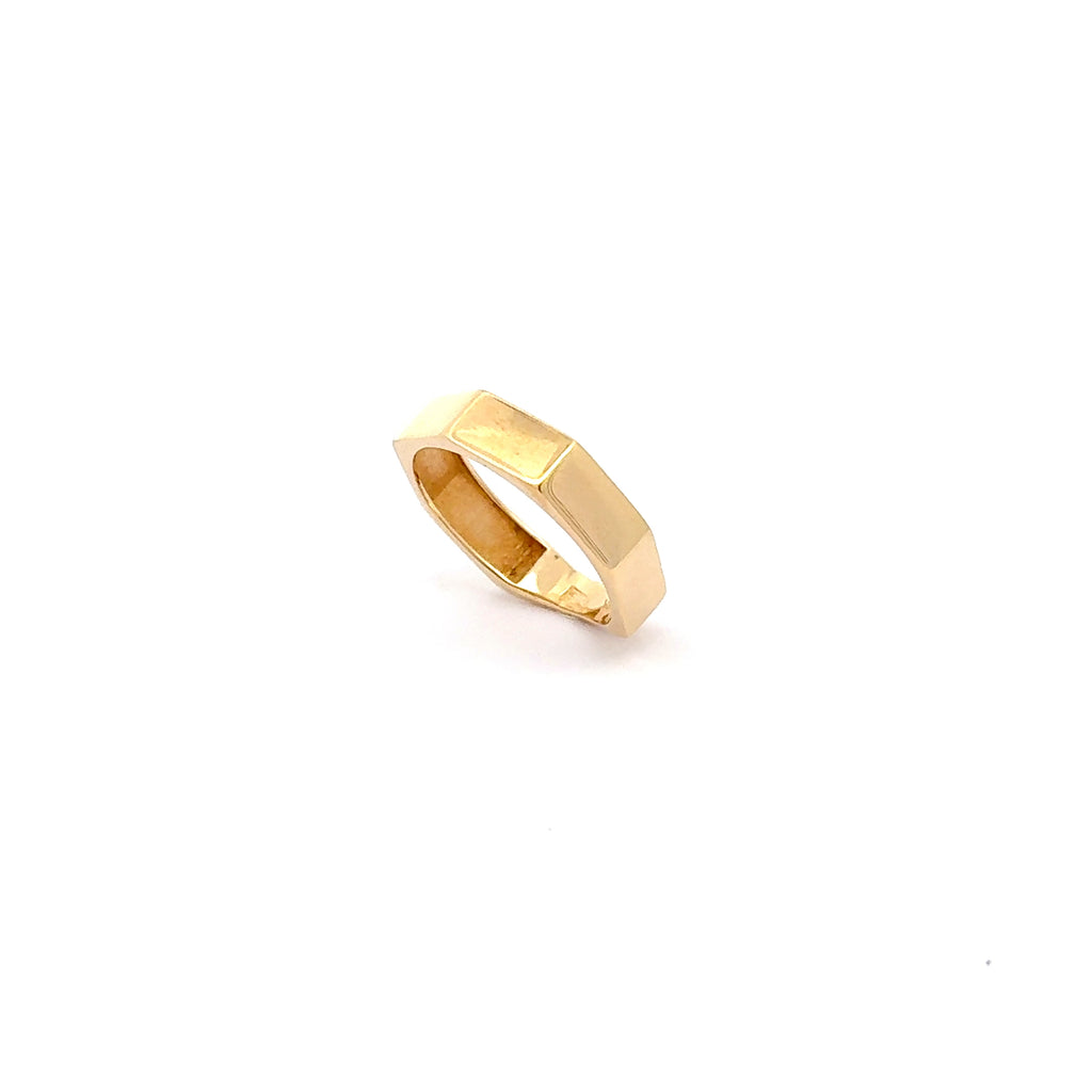 18K Yellow Gold Minimalist Signet Ring